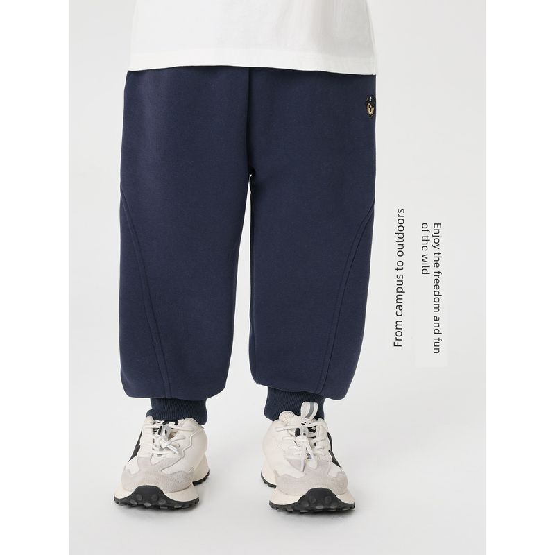 Boys' Fleece-Lined Sweatpants, Thickened Sports Trousers, 2025 Winter New Style, Children's Clothing, Baby Pants