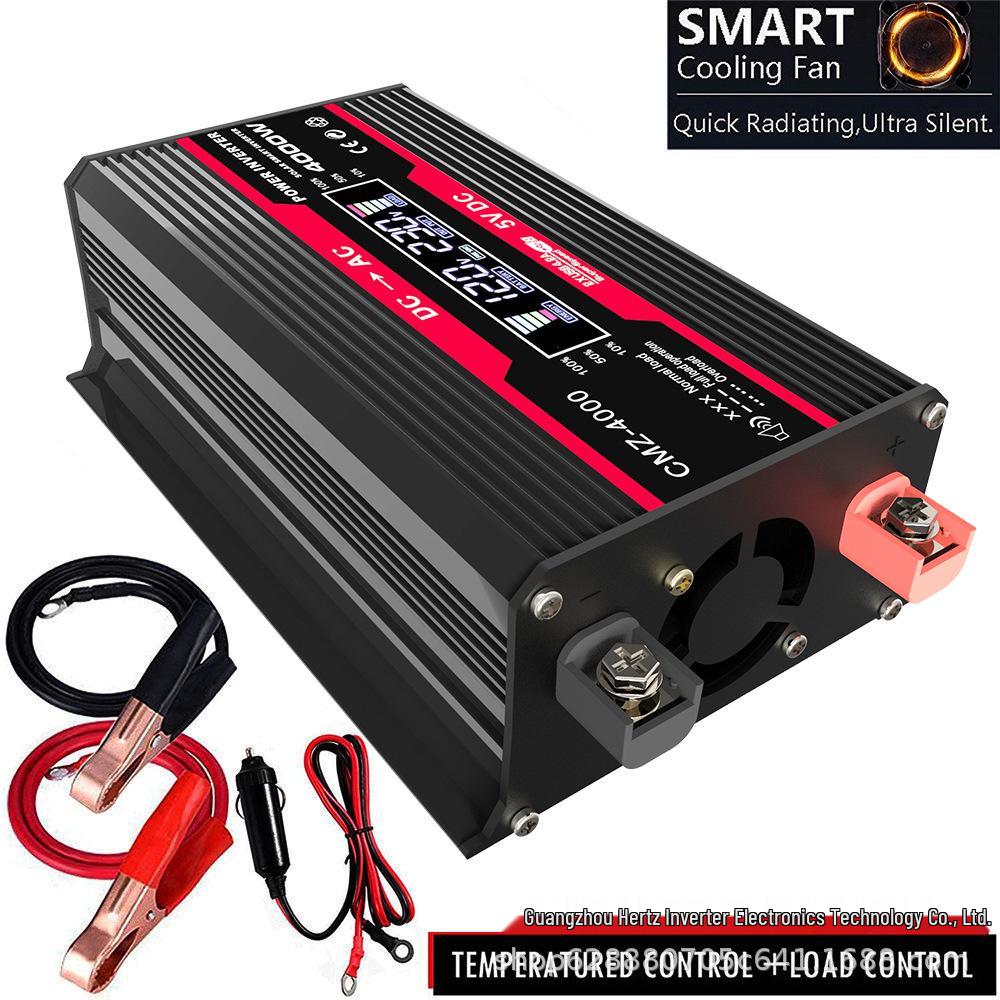 Smart LED Display Car Inverter 12V to 220V/110V with Dual USB