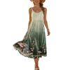 Sleeveless Spaghetti Strap Maxi Dress with Gradient Print Lightweight Flowy Fabric Casual Loose Fit Summer Sundress