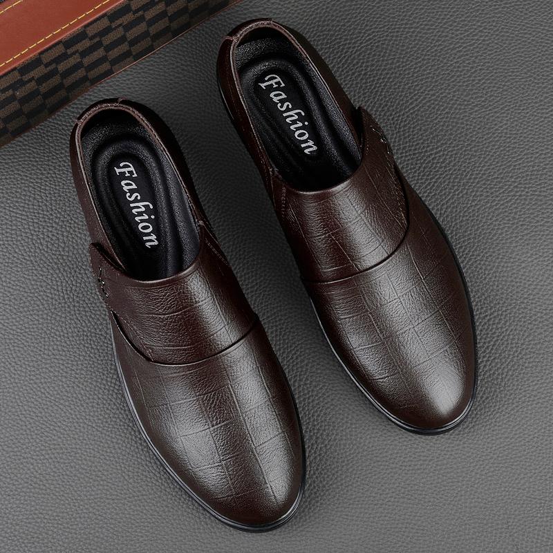 High End Brand Men's Business Dress Shoes Men's Genuine Leather Shoes Pointed Soft Soles High-quality Groom's Wedding Shoes