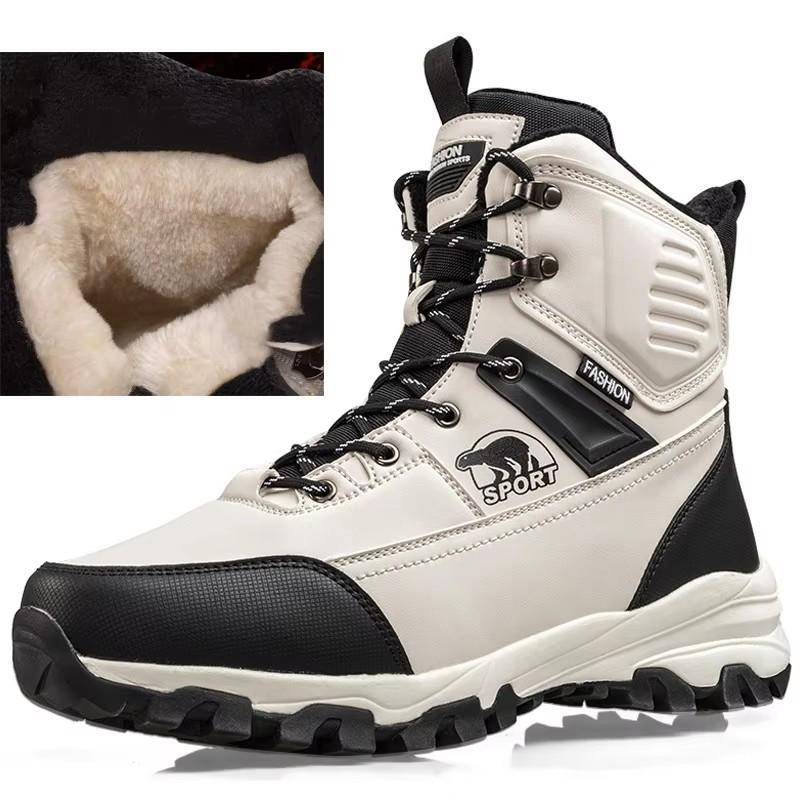 Divatos Férfi Csizmák Meleg Plüss Hócsizmák Új Téli Csizmák Kültéri Taktikai Csizmák Pamutcipők Vízálló Túracipők