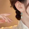 Pearl Dripping Oil Landscape Fringed Earrings New Chinese Light Luxury Stud Earrings High Sense Fashion Exquisite Temperament Earrings