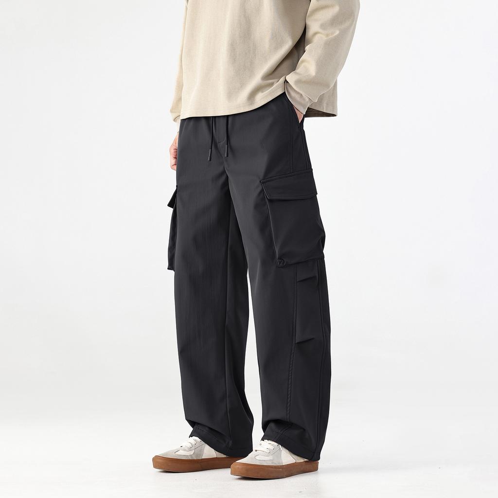 Mountain overalls boys spring and autumn new American trendy brand wide-leg pants loose straight large size casual pants