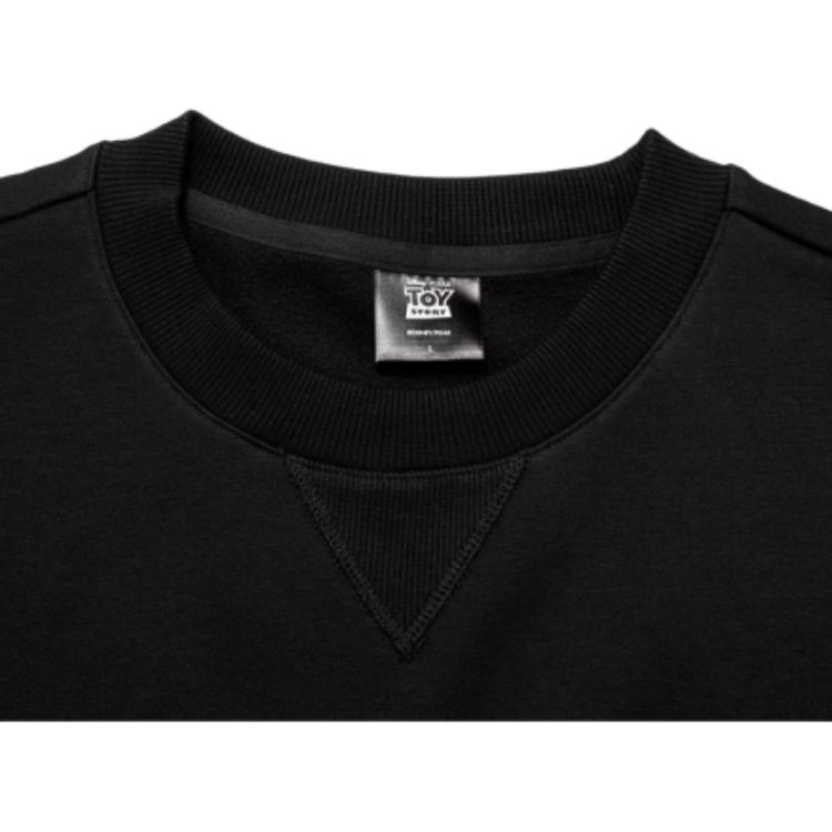 Li Ning X Disney Hugging Dragon Collaboration Round Neck Long Sleeve Loose Fleece Sweatshirt Unisex Sweatshirt Black AWDU497-6