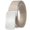 3.5Cm Nylon Braided Belt For Men, Button Head Closure Toothless Stainless Steel Buckle Ly36-61927-3