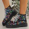 Fashion 2024 Winter New Women's Ankle Lace New Trendy Round Toe Boots