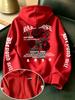 Men's Gothic Rose Hoodie Dark Red Rose Letter Graphic Back Sleeve Print Vintage Oversized Pullover Sweatshirt Streetwear Autumn