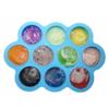 Reusable Container with Lid for Homemade Baby Food, Freezer Mold, Silicone Tray, 10 Holes