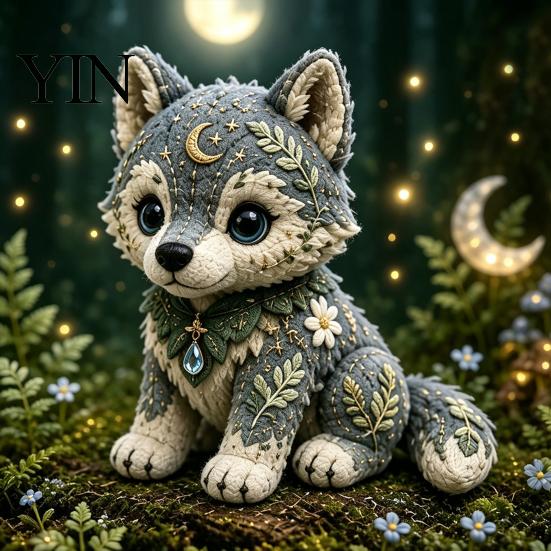 Decorative Floral Felt Craft Forest Guardians Patchwork DIY Kit, Woodland Animal Sewing Pre-cut Creative Hobby Embroidery Supplies Fabric Kit