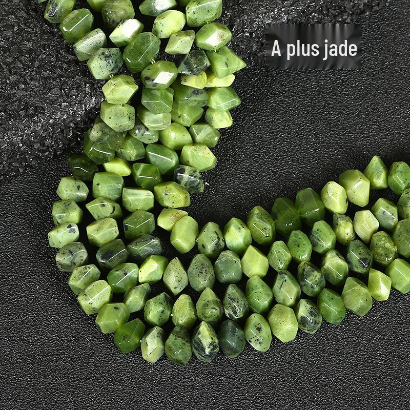 Jade Rhodochrosite Prehnite Sunstone Hawk's Eye Irregular Faceted Beads