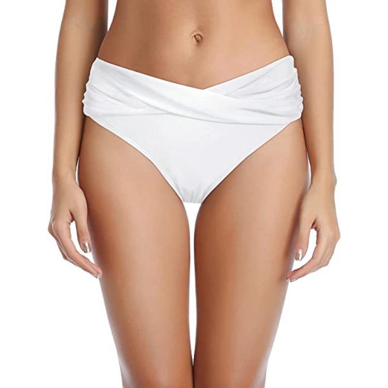 

Женские пляжные плавки для отпуска у моря, повседневный бикини S белый