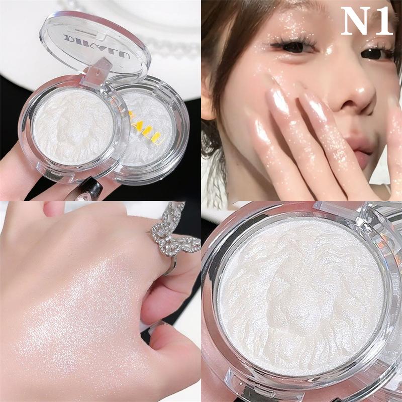 Dikalu Moonlight White Highlighter Palette Shimmer Diamond High-Gloss Brighten Contour Natural Long-Lasting Face Makeup Cosmetic