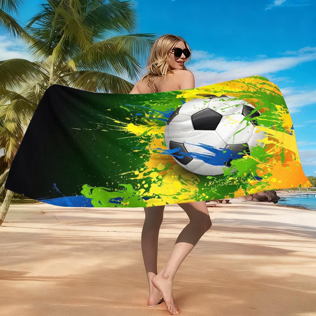 Football Match Beach Towel Quick-drying Super Absorbent Suitable for Swimming Beach Pool Gym Summer Gift for Friend Families