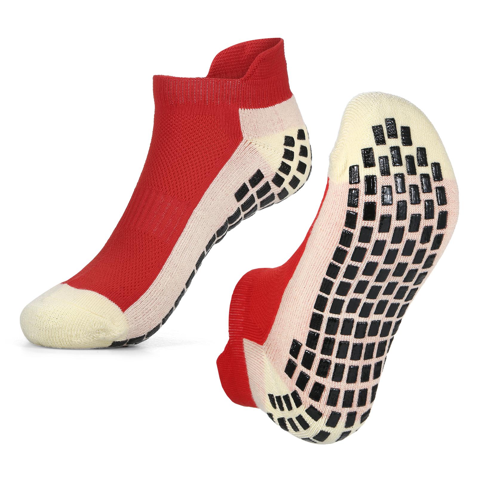 

Дышащие футбольные носки, противоскользящие спортивные носки до щиколотки, спортивные короткие носки для мужчин и женщин, йога красный