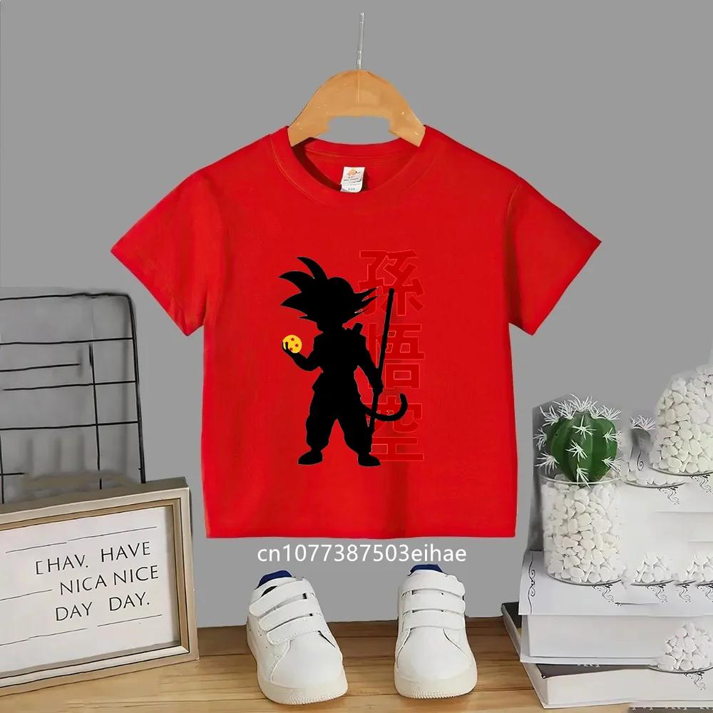 2026 Summer Cute Anime Dragon Ball Children T Shirt God Goku Super Saiyan Printed Short Sleeve Casual Daily Basic Tee for Kids