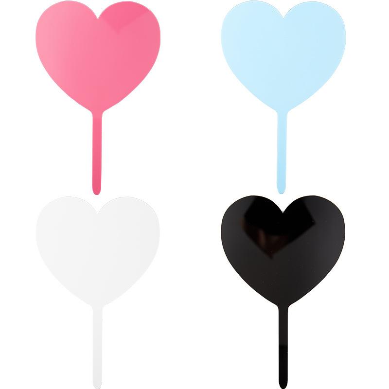 1PC  For Birthday Party Decoration Blank Wordless Circular Heart-shaped Chocolate Cake Dessert Plugin