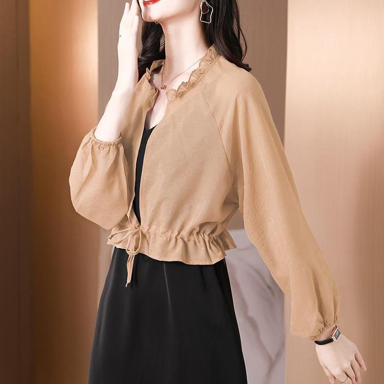 Chiffon Sun Protection Clothes Cardigan Small Shawl Summer Cover Shirt Loose Short Jacket Top