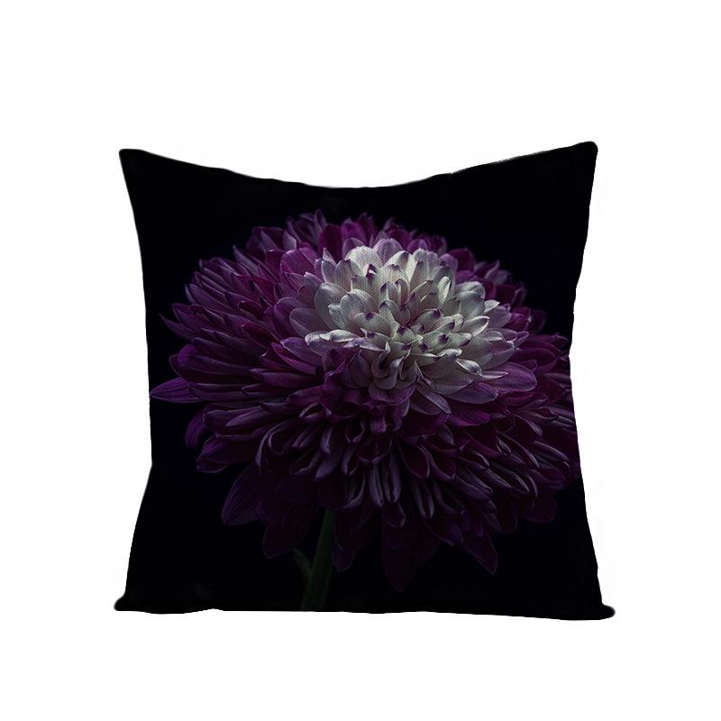 Modern Simple 3D Flower Polyester Pillow Cover for Home New Chinese Style Pillow Sofa Car Cushion Cover