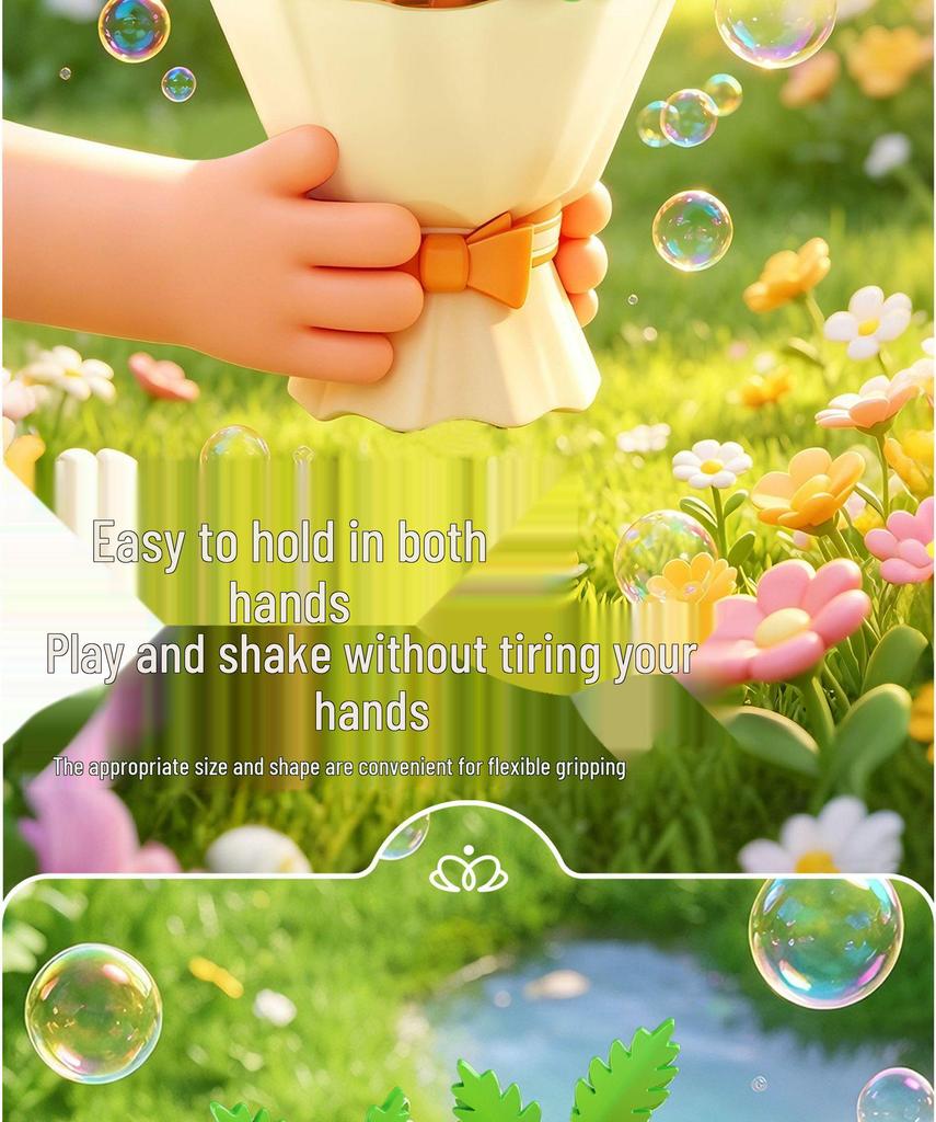 Automatic Flower Bubble Machine with Lights - Cute and Exquisite Children's Toy Gift