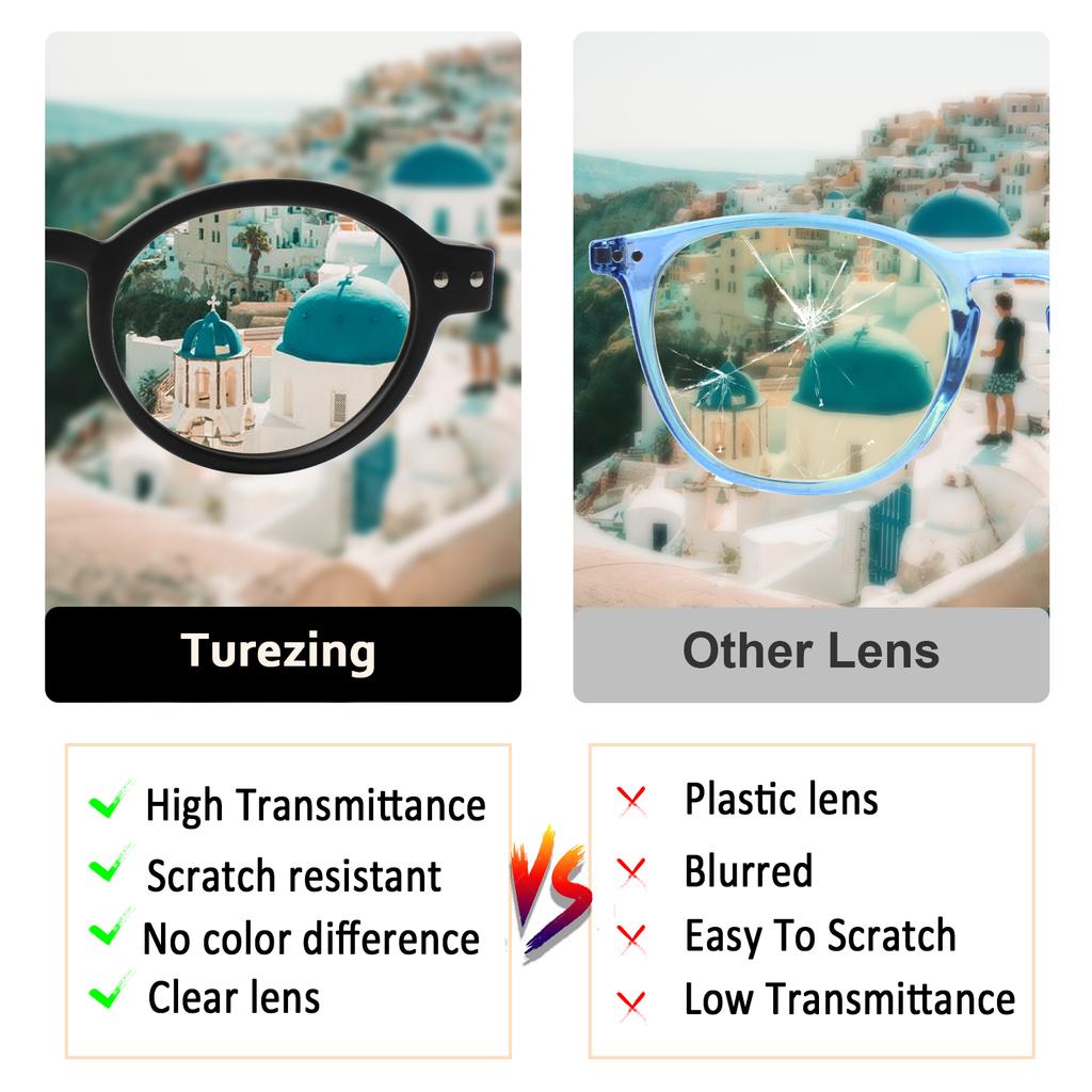 TRUEZING Reading Glasses for Women Men Fashion HD Lens Spring Hinge Lightweight Comfortable Prescription Eyewear