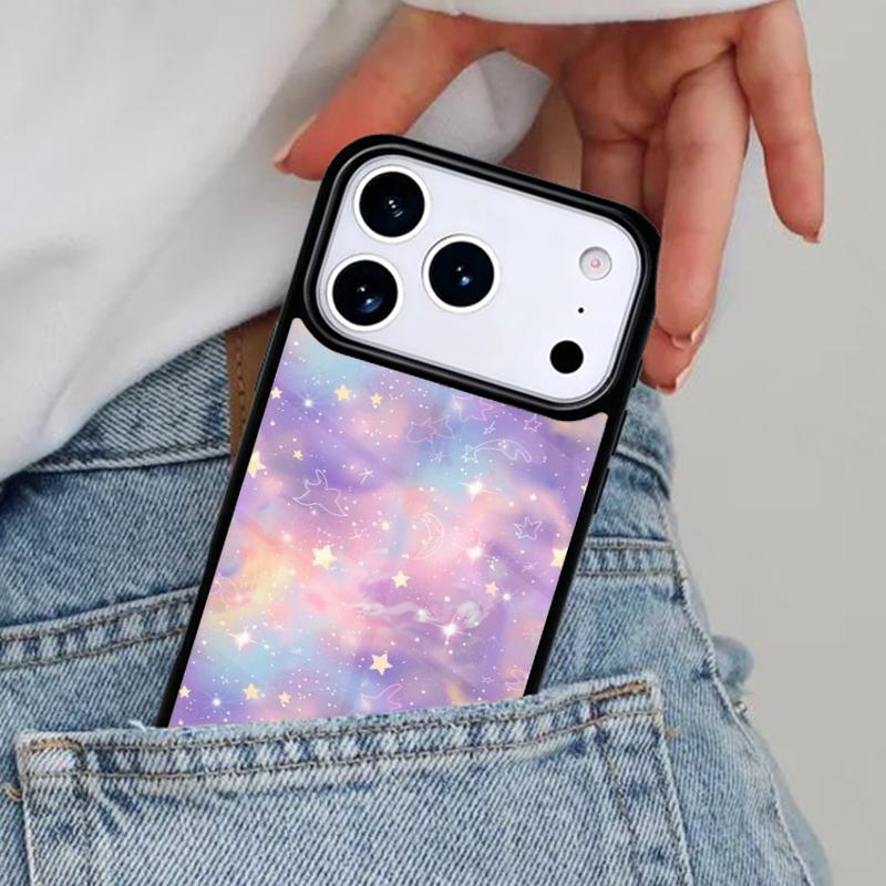 Moon Stars Pastel Phone Case for iPhone 17ProMax 12 13 14 15 16e 17 Pro Max Plus Air Cover