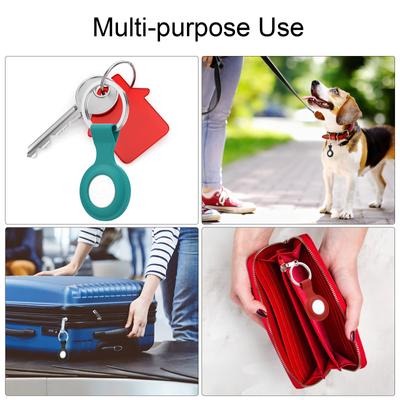 Custodia protettiva per localizzatore Custodia morbida in silicone con anello portachiavi in ​​acciaio inossidabile anti-smarrimento