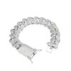 20mm Gold plated brass Micro Full CZ Zircon Iced Out AAA CZ micro pave diamond cuban link chain bracelet