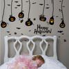 4Pcs/set DIY Halloween Pumpkin Stickers Self-adhesive Halloween Wall Sticker  Halloween