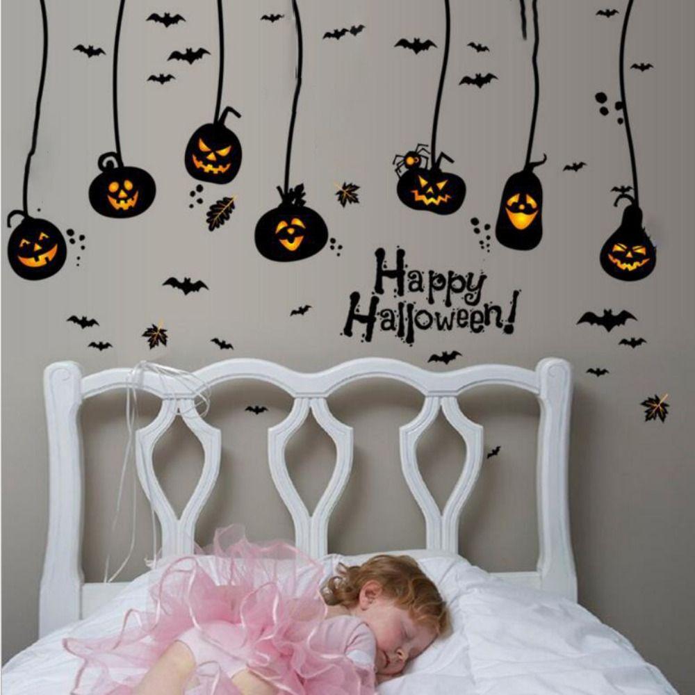 4Pcs/set DIY Halloween Pumpkin Stickers Self-adhesive Halloween Wall Sticker  Halloween