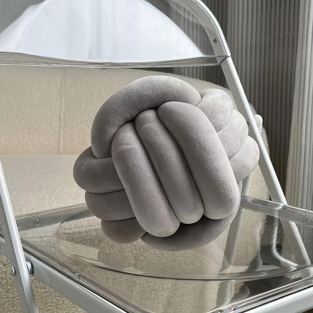 1pc 22cm/8.66inch Knot Pillow Ball Shaped Decorative Throw Cushion for Living Room Bed Sofa Handwoven Pillow