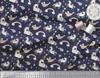 Soimoi Blue Japan Crepe Satin Fabric Rainbow & Unicorn Animal Print Sewing Fabric metre 42 Inch