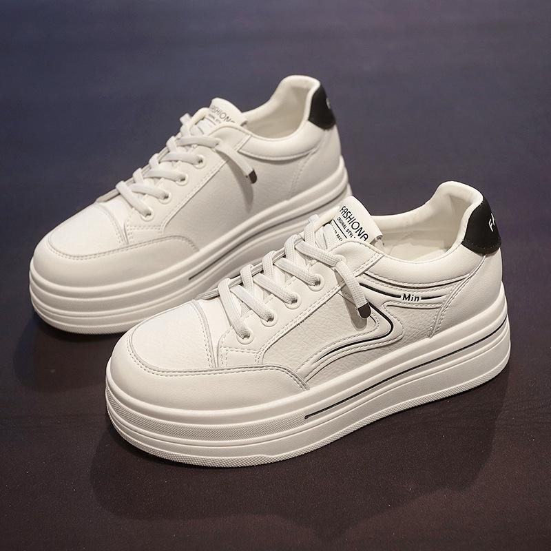 Dexun kleine weiße Schuhe Damen Frühling 2025 neu beliebt vielseitig Student flachsohlige Sportschuhe weichsohlige lässige Boardschuhe