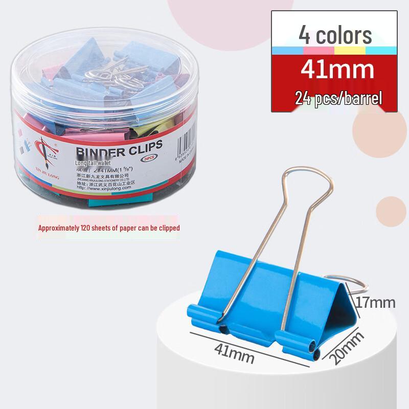 TLXT Colored Metal Binder Clips