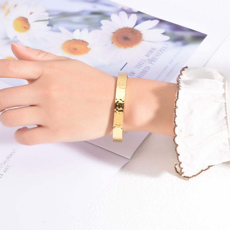 Fashion Handmade Opening Bracelet Personalized Trendy Jewelry Stainless Steel Casual Style Couple Bracelet