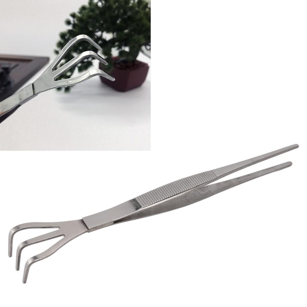 Rake with Stainless Spatula Bonsai Gardening Gardening Tweezers, Rake, Pins, Steel, Head, Tool, Tool, Bonsai, Etc. (Straight)