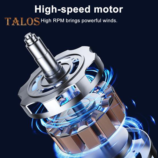 Tragbarer Hand-Turboventilator, bürstenloser Motor, Hochgeschwindigkeits-Luftstrom, leiser persönlicher wiederaufladbarer Kühlventilator