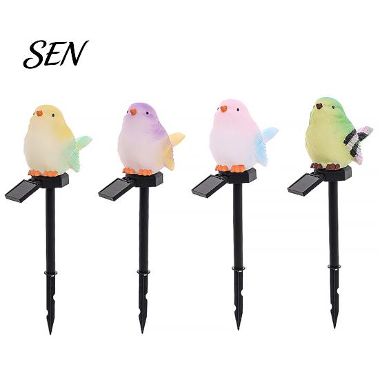 Warm White Patio Pathway Lights Solar Bird Garden Light, Waterproof Figurine Lawn Rustproof Metal Stake LED Lamp for Outdoor Yard Flower Bed