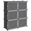 VidaXL Storage Cubes 6 Pcs with Doors Black PP, Storage Cube, Cube Storage Organizer, Shelf At 4019576