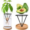 Vaso Vetro Idroponico per Semi di Avocado Supporto Triangolare per la Coltivazione dell'Avocado con Staffa Triangolare e Base in Bambù Vaso per Germinazione Piante