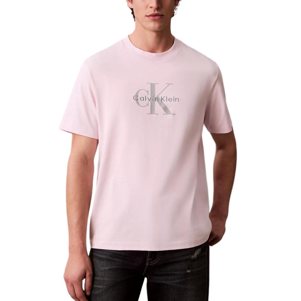 Calvin Klein Loose Soft Breathable Comfortable Letter Crew Neck Short Sleeve T-Shirt Men tops 4RB862G-TN9