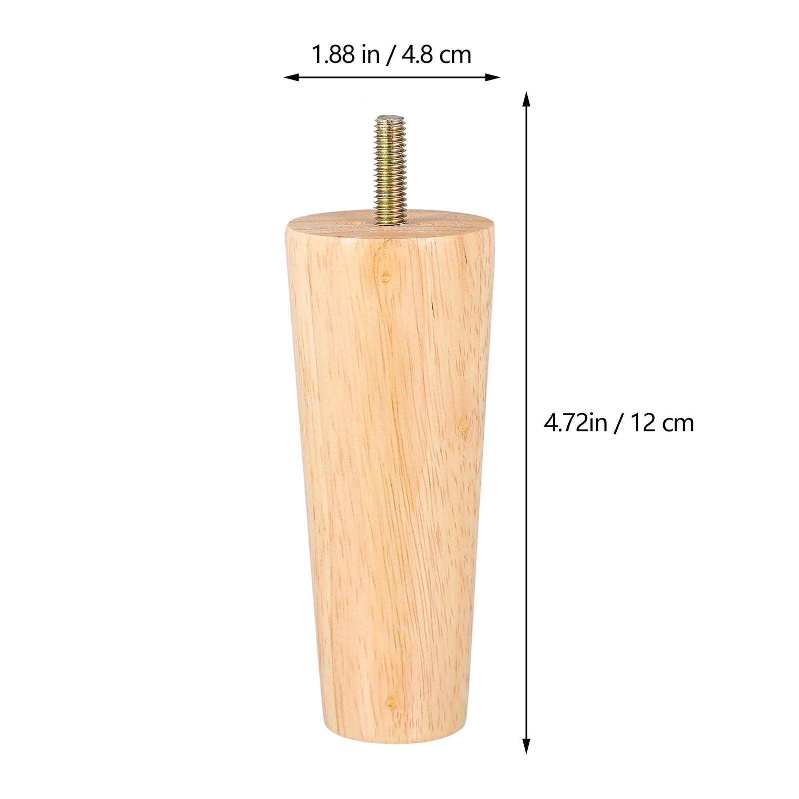 

4pcs Wooden Furniture Legs Solid Natural Wood Smooth Finish Modern Style Floor Protection Pads For Table Sofa Cabinet Diy