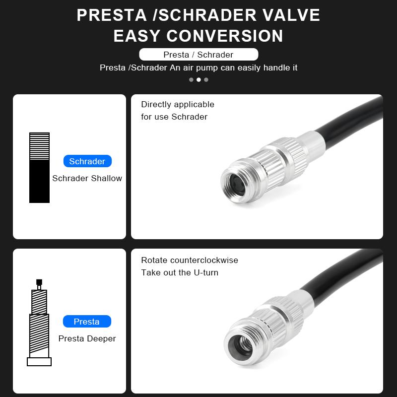 MTB Road Bike Inflator With Gauge Portable Aluminum Alloy Hand Tire Air Inflator Bicycle Pump For AV FV Presta Schrader Valve