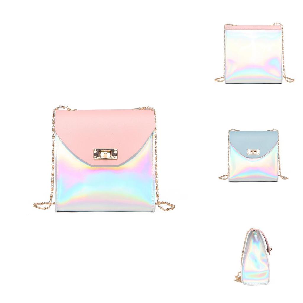 Elegant Fashion Women Mini Chain Bag With Laser Clear Design Shoulder Handbag