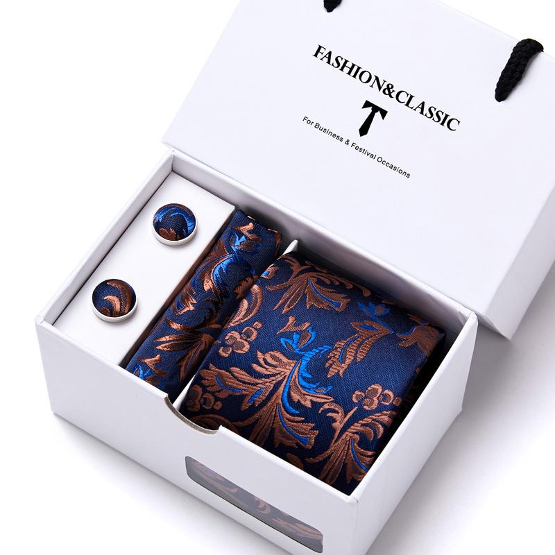 Men'S Tie Set Gift Box 5-Piece Set Group Tie Business Dress Wedding Tie