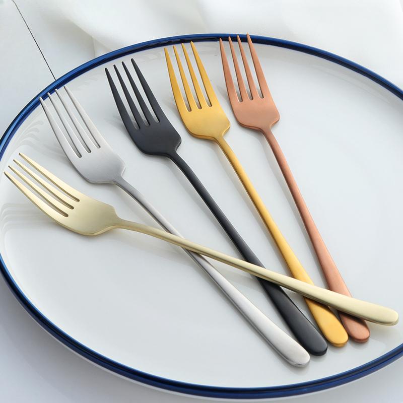 Exquisite 304 Stainless Steel Fork Practical Korean Steak Fork Cake Fruit Dessert Fork Kitchen Tableware Party