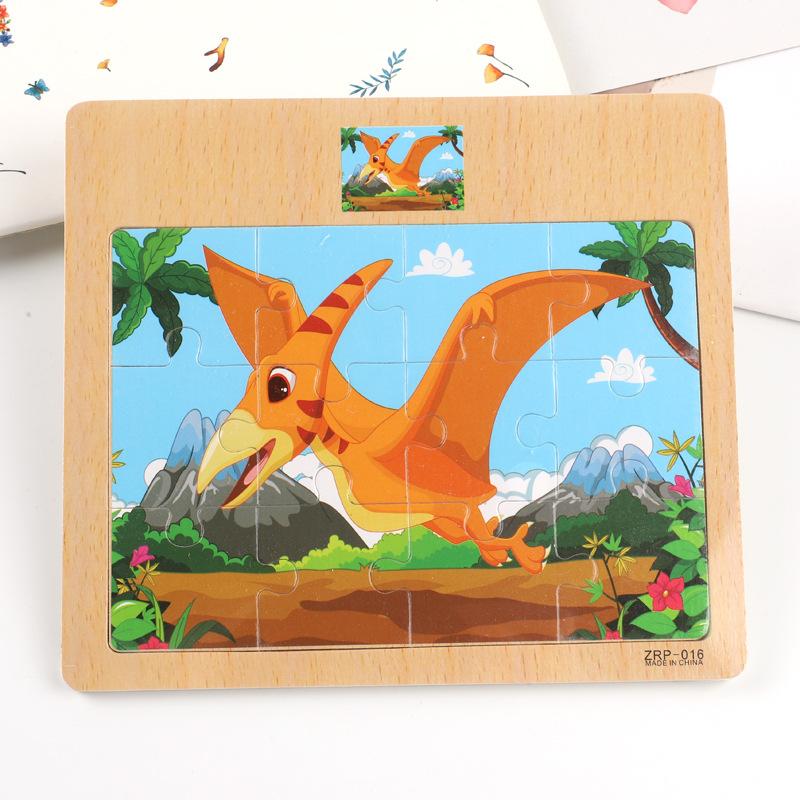 

3D Montessori Toys Educational Wooden Toys for Children Early Learning Cartoon Animal Traffic Puzzle Kids Math Jigsaw