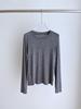 High-Quality Women's Lyocell Tencel Wool Long-Sleeve Base Layer Top, Wearable as Outerwear, with Round Neck.