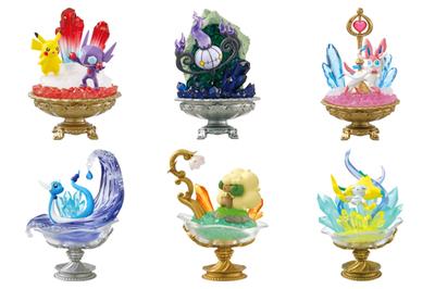 RE-MENT COLECȚIA DE PIETRE PREȚIOASE POKÉMON, CUTIE DE 2 produse, 6 tipuri, 6 bucăți, aproximativ Î 115 x L 70 x A 70 mm