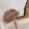 Litchi Pattern PU Leathe Light Brown Phone Case for iPhone 11 12 13 14 15 16e Pro Max with Stylish Lanyard Multi Card Holder