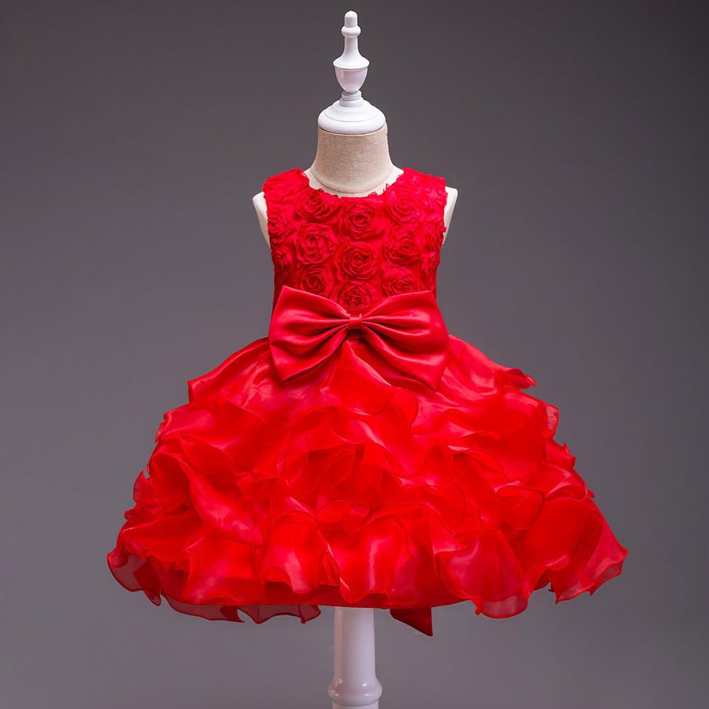 Popular European and American Flower Girl Tulle Cake Dress - Girls' Princess and First Birthday Dress